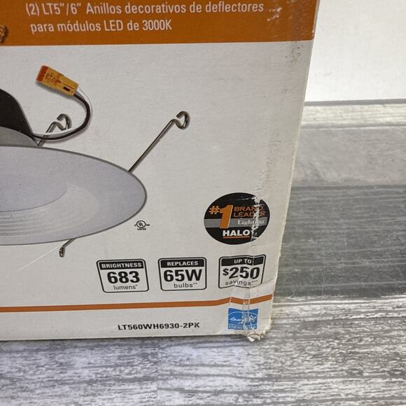 Halo Lighting LT560WH6930R 5-in or 6-in 600 lumens Recessed LED Baffle-Lot of 4 - Picture 4 of 12